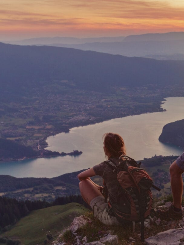 Hikers above Lake Annecy