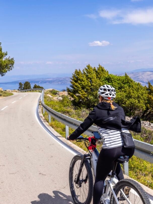 Cycling on Hvar, sunny day