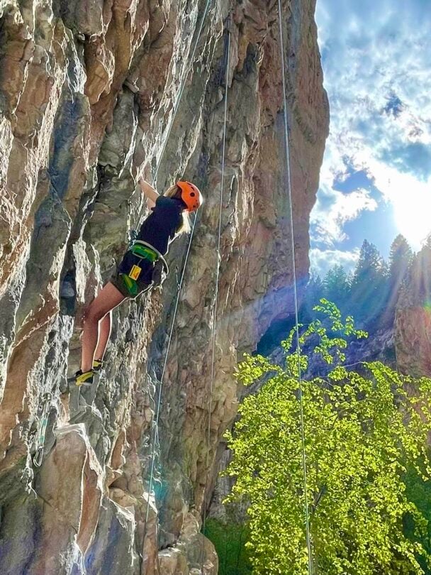 Guided rock climbing in Rifle Mountain Park