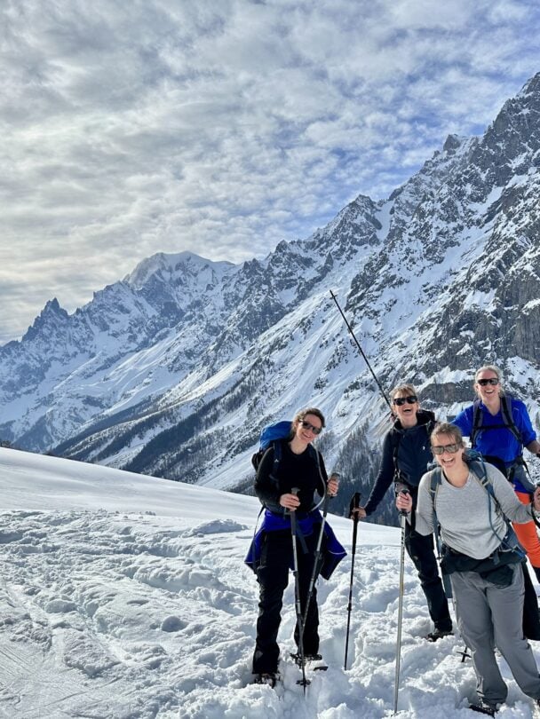 Guided snowshoeing in Courmayeur and Mont Blanc